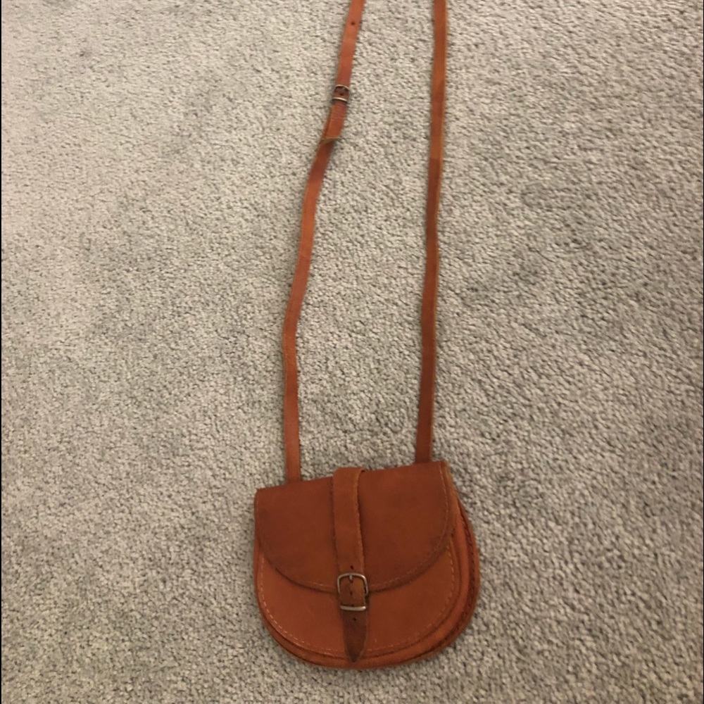 Small Tan leather crossbody bag